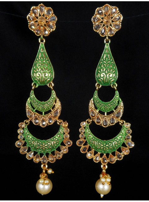 Reverse Ad Earrings With Meenakari Work